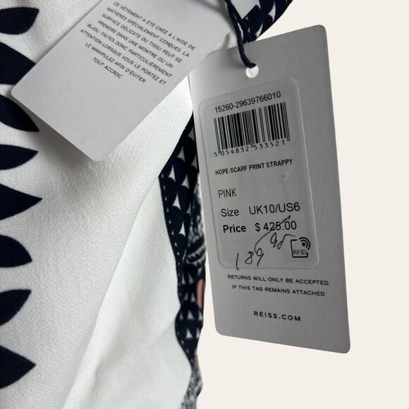 Reiss Hope Scarf Print Halter Wrap Dress Size 6 - Picture 8 of 13